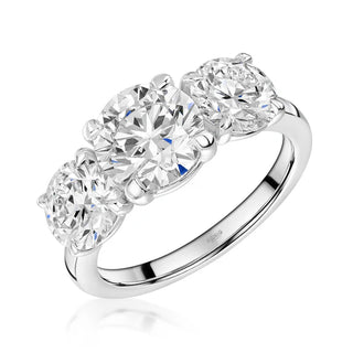 18ct White Gold 3ct Lab-Grown Diamond Trilogy Ring