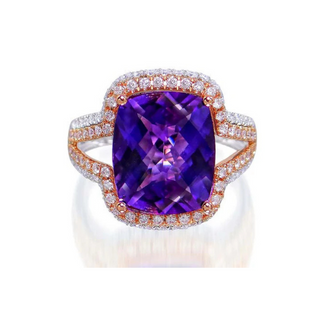 18ct White & Rose Gold Amethyst Tranquility Cocktail Ring