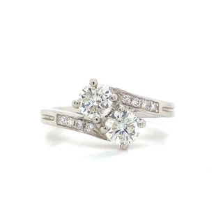 Platinum Two Stone Twist Diamond Ring