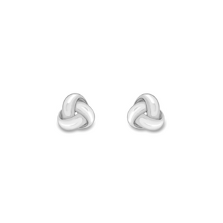 9ct White Gold Knot Stud Earrings