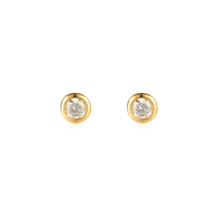 9ct Yellow Gold 0.10ct Rubover Diamond Stud Earrings