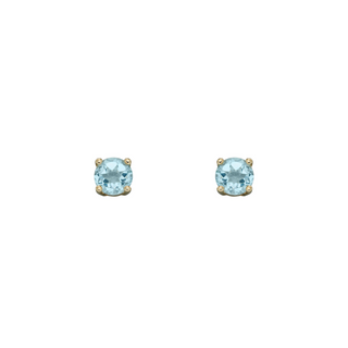 9ct Yellow Gold Aquamarine Birthstone Stud Earrings