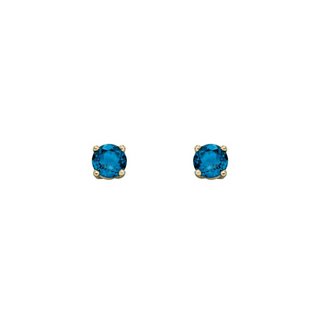 9ct Yellow Gold Blue Topaz December Birthstone Stud Earrings