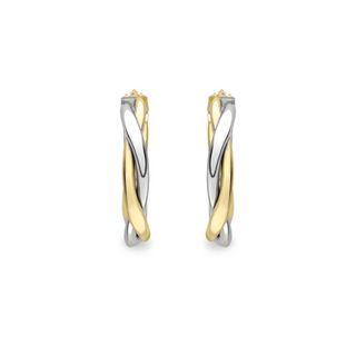 9ct Gold Two-Tone 25mm Twisted Hoop