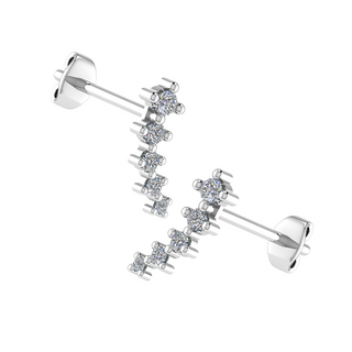 9ct White Gold Diamond Shooting Star Stud Earrings