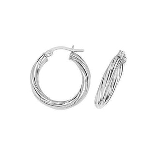 9ct Gold 15mm Twisted Hoop Earrings