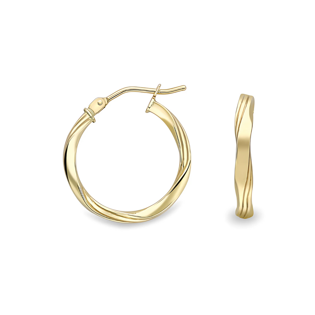 MEDIUM FLUTED STONE HOOPS main image 1