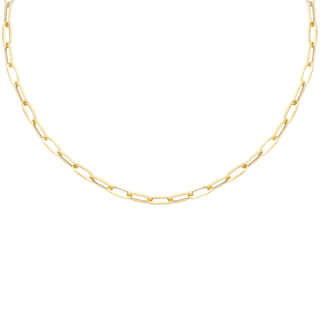 9ct Yellow Gold Paper Chain Necklace 50 cm