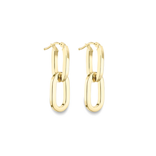 9ct Yellow Gold Oval Link Drop Earrings