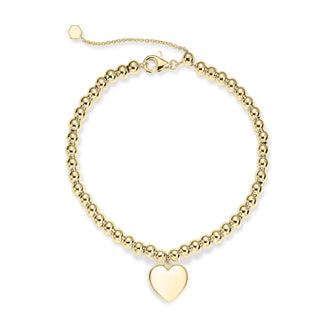 Gisser Gold Plated Beaded Heart Bracelet