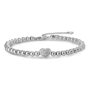 Gisser Silver Pave Heart Bracelet