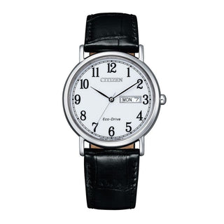 Citizen Eco-Drive White Dial Black Leather Strap | BM8240-11B