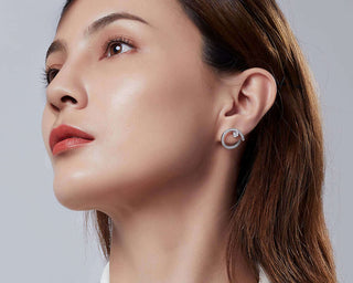 Fei Liu Iridiana Cubic Zirconia Swirl Earrings | CIR-925R-201-CZ00