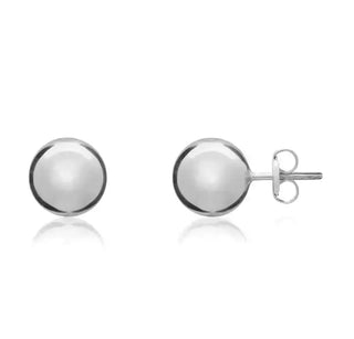 9ct White Gold Ball Studs