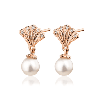 Clogau 9ct Rose Gold Windsor Pearl Stud Earrings - WNPRSE