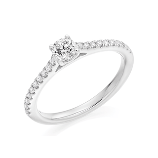 Platinum 0.29ct Solitaire With Diamond Set Shoulders