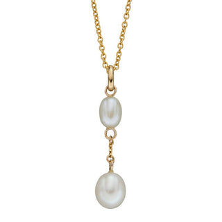 9ct Yellow Gold Tier Drop Pearl Pendant