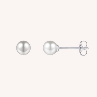 Gisser 5mm Silver Pearl Ear Studs