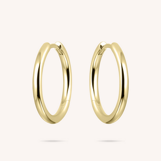 Gisser Gold Plated Silver Tube Large Hoop Earrings