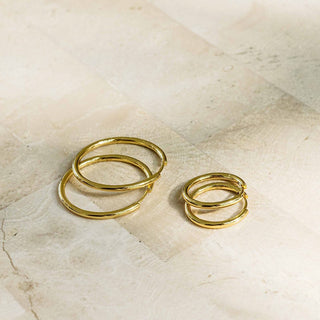 Gisser Gold Plated Silver Tube Large Hoop Earrings