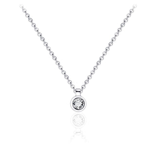 Gisser Silver CZ Bezel Necklace