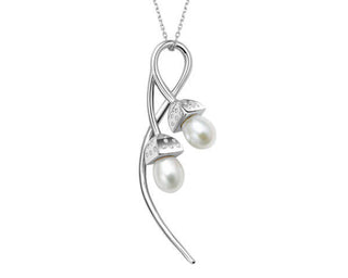 Fei Liu Snowdrop Double Pendant With Cubic Zirconia