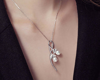Fei Liu Snowdrop Double Pendant With Cubic Zirconia