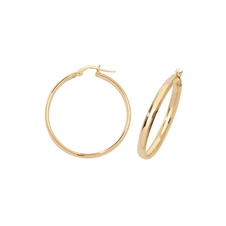 9ct Yellow Gold 25mm Hoops