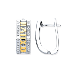 Roman Numeral CZ Hoops