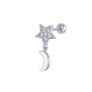 CZ Star & Moon Cartilage Stud | Ear Candy®