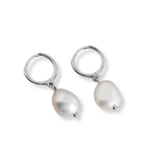 Baroque Pearl Hoop Earrings