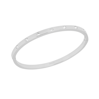 Silver 7-Stone CZ Studded Bangle