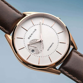 Bering Men's Rose Gold Automatic Strap Watch | 16243-564