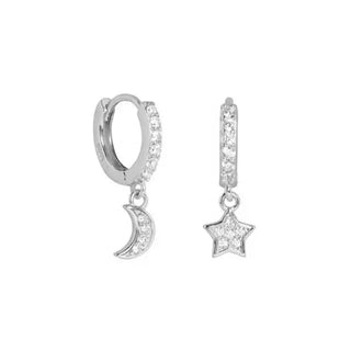 Star and Moon CZ Huggies | Ear Candy®