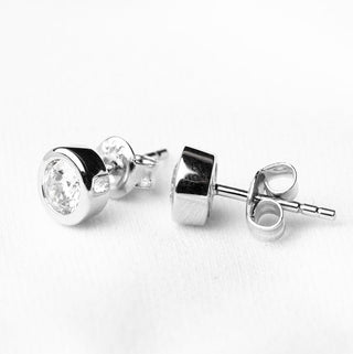 Gisser Rhodium Plated Silver Stud Earrings