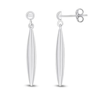 9ct White Gold Marquise Drop Earrings