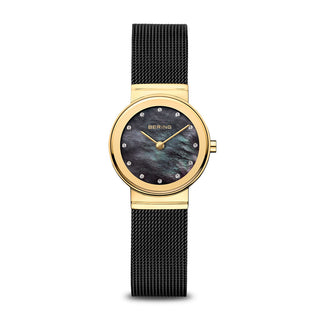 Bering Ladies Black & Gold Mother of Pearl Dial Watch