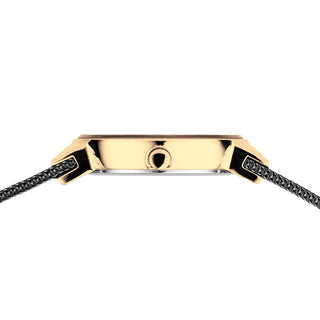 Bering Ladies Black & Gold Mother of Pearl Dial Watch