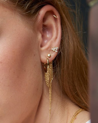 Ania Haie Gold Plated Silver Fringe Fall Hoop Earrings