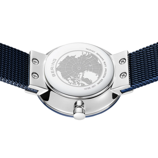 Bering Blue Ceramic Wave Diamond Mesh Watch