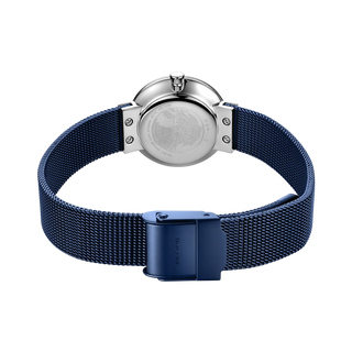 Bering Blue Ceramic Wave Diamond Mesh Watch