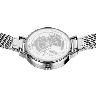 Bering Silver Petite Mother-of-Pearl Mesh Watch