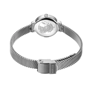 Bering Silver Petite Mother-of-Pearl Mesh Watch