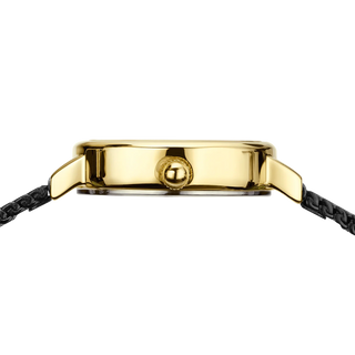 Bering Black & Gold Petite Sunray Mesh Watch