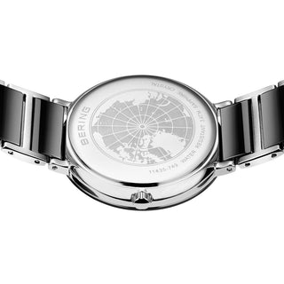 Bering Ladies Black & Silver Ceramic Crystal Watch