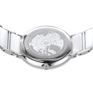 Bering White & Silver Ceramic Sunray Dial Bracelet Watch