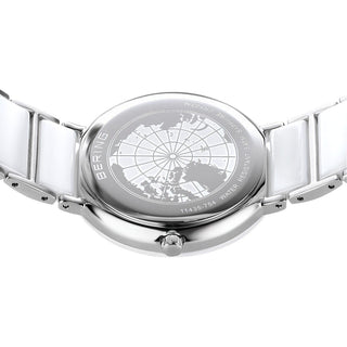 Bering Ladies White & Silver Ceramic Watch