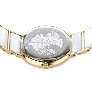 Bering White & Gold Ceramic Sunray Dial Bracelet Watch