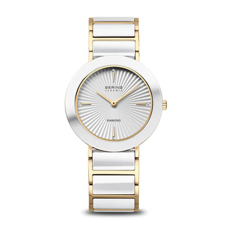 Bering White & Gold Ceramic Sunray Dial Bracelet Watch