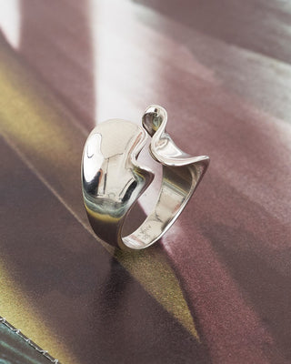 Ania Haie Silver Wide Twist Adjustable Ring